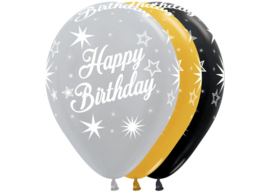 Happy Birthday Shiny Latex Ballonnen
