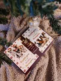 Kerstbox met 10 kerstkaarten 'Puppy's & pootjes'