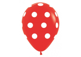 Polkadots Rood 5stuks