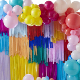 Ballon en Streamer Brights Rainbow Party Achtergrond