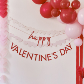 Bunting - Happy Valentines met gelaagde harten