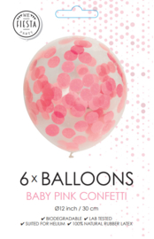 Confetti Ballonnen Roze 6 stuks