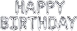Happy Birthday Folieballonnen Letters Zilver