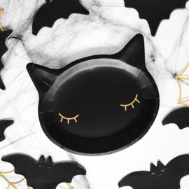 Halloween Borden Zwarte Kat (6st)