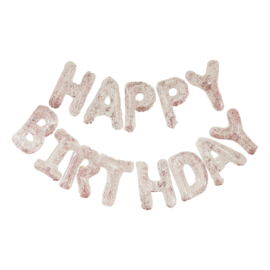 Happy Birthday Folieballonnen Confetti Roze Ginger Ray