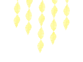 Crêpe slinger - Kwastjes, geel, 3m