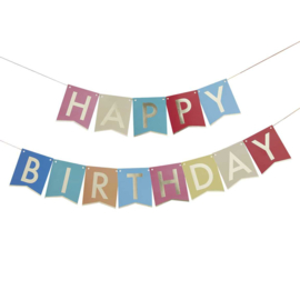 Veelkleurige Happy Birthday Banner Bunting