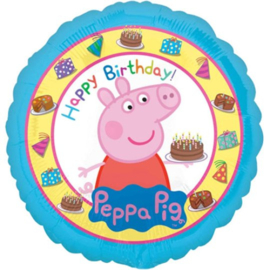 Peppa Pig Folieballon Happy Birthday 18"