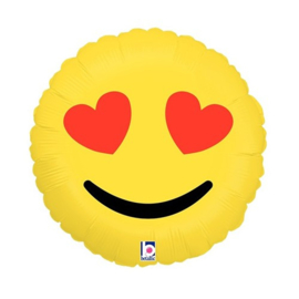 Folieballon emoji hartjesogen