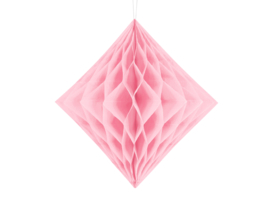 Papieren diamant, roze, 20cm
