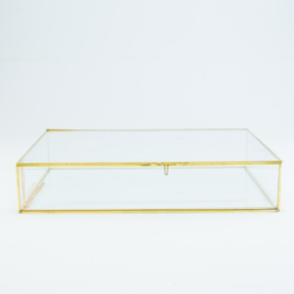 Giftbox Rechthoek Glas Large - Goud