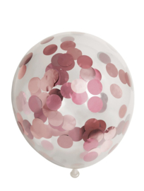 Confetti Ballonnen Rosé 6 stuks