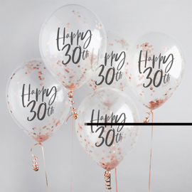 Happy 30th Confetti Ballonnen Rosé