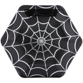 Halloween Spinnenweb Bordjes Zilver (8st)
