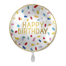 Veelkleurige penseelstreek Happy Birthday Balloon