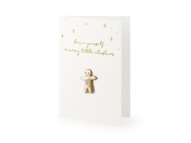 Kaart met pin Gingerbread Man, 10,5x14,8cm