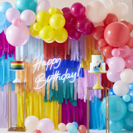 Veelkleurige penseelstreek Happy Birthday Balloon