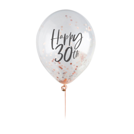 Happy 30th Confetti Ballonnen Rosé