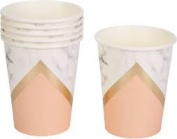 Colour Block Marble Peach Bekers