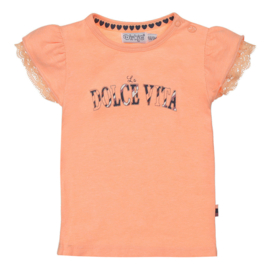 Dirkje T shirt    " BELLA  "  Neon Peach  Zomer 2023