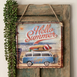 Metalen wandbord “ Hello Summer”