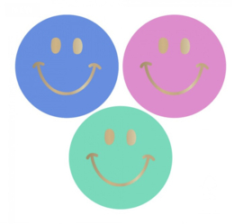 8 stickers grote smileys 3 kleuren