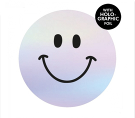 8 stickers smiley holografisch