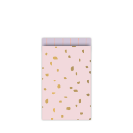 plat zakje minimal dots roze / goud