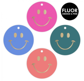 label smiley BLAUW