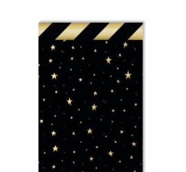 flatbag kerst zwart / goud  12 x 19 cm