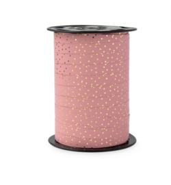 paporlene smooth (paper look) lint gouden dots rouge pink