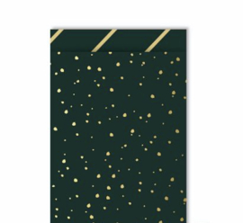 flatbag kerst groen / goud 12 x 19 cm