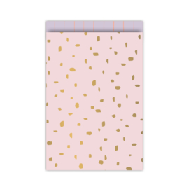 plat zakje minimal dots roze / goud