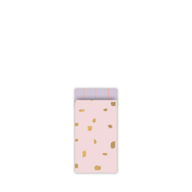 papieren zakje minimal dots roze / goud