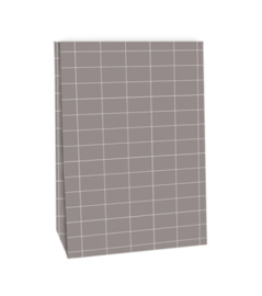 blokbodemzak grid warm grey 17 x 10 x 25 cm