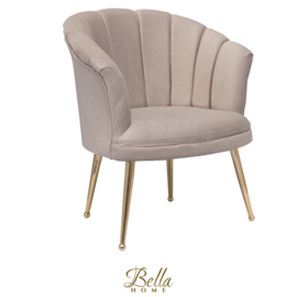 Luxe velvet schelp fauteuil Mila