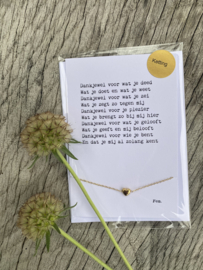 Dankjewel voor wat je deed - kaartje met ketting - hartje