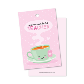 Cadeaulabel 'You're a wonderful teacher'