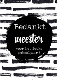 Kaartje - Bedankt meester voor het leuke schooljaar