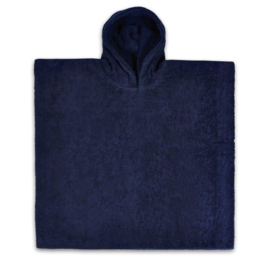 Poncho navy met naam