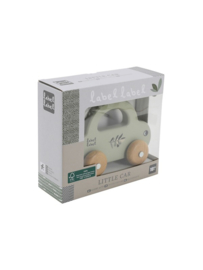 Label Label - houten auto little car - Olive green (met of zonder naam)