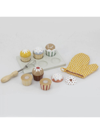 Tryco houten cupcakes set
