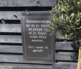 Tuinposter Zonnestralen en Wijn zwart 60x85cm