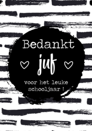 Kaartje - Bedankt juf voor het leuke schooljaar