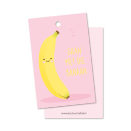 Cadeaulabel '' gaan met die banaan''