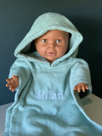 Poncho Stone green met naam