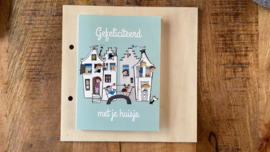 Houten bewaarbundel geboortekaartjes - 20 x 20 cm