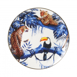 Bord aardewerk In de Jungle 26cm (Heinen Delfts Blauw)