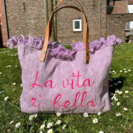 Strandtas La Vita é Bella - Lila