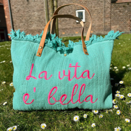 Strandtas La Vita é Bella - Mint
